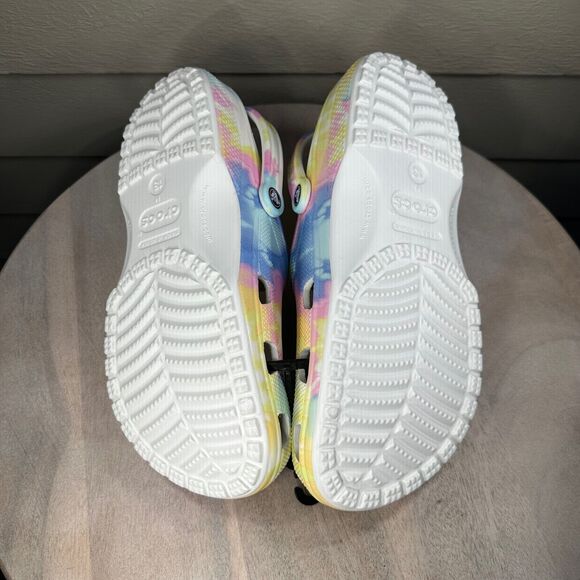 Crocs Classic Mens Size 13 Clogs Pastel Spray Rainbow Tie Dye Slip On Shoes New - Picture 9 of 11